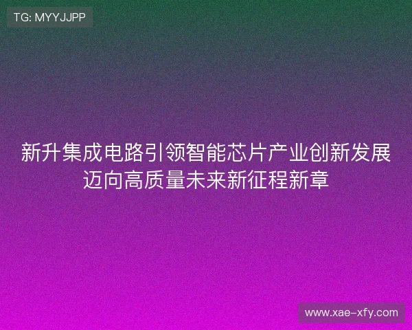 新升集成电路引领智能芯片产业创新发展迈向高质量未来新征程新章